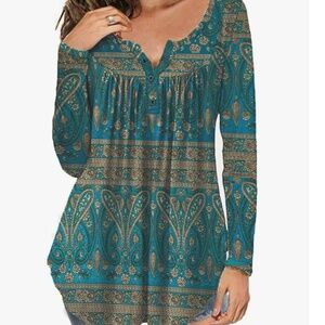 🛍️SeSe Code Paisley/Floral Print Long Sleeve Top XL